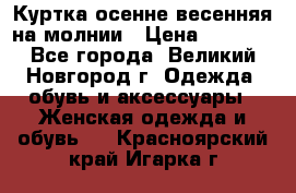 Куртка осенне-весенняя на молнии › Цена ­ 1 000 - Все города, Великий Новгород г. Одежда, обувь и аксессуары » Женская одежда и обувь   . Красноярский край,Игарка г.